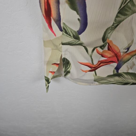Alfred Dunner Bird Of Paridise Grannycore Tropical Hawaiian  Retro Button Top 12 - Picture 12 of 15